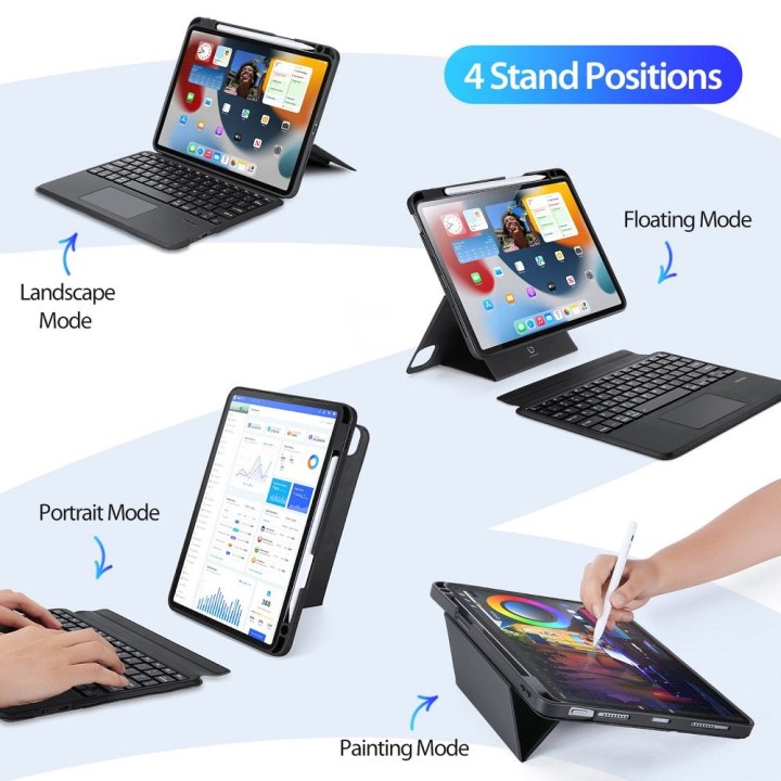 DUX DUCIS case DK foldable with a wireless keyboard for iPad 4/5/6/iPad Pro 11 (2018/2020/2021/2022) black