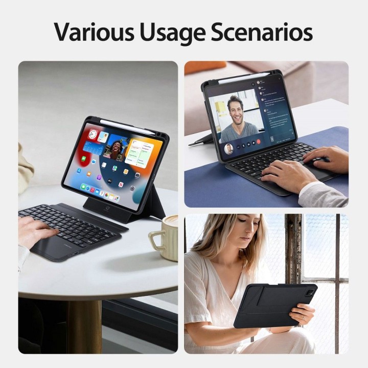 DUX DUCIS case DK foldable with a wireless keyboard for iPad 4/5/6/iPad Pro 11 (2018/2020/2021/2022) black