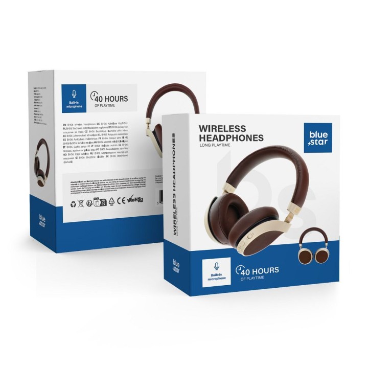 Wireless on-ear headphones Blue Star BH06 brown