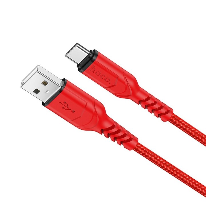 Кабель USB-A – USB-C Hoco QC 3A 1 m X59 красный