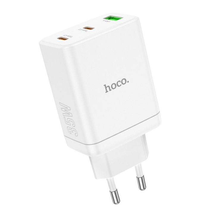 Wall charger for phone Hoco 2 x USB C + USB A QC3.0 PD 3A 35W N33 white