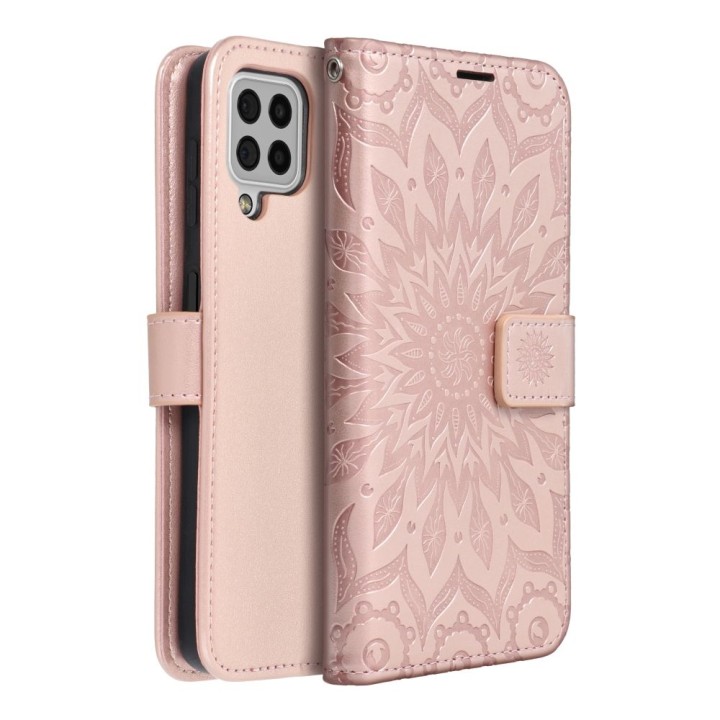 Flip case for Samsung A22 5G Mezzo Book mandala rose gold