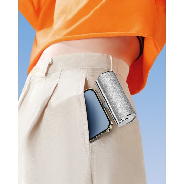 Power bank Veger PlugOn (W0573) PD QC3.0 2,4A 12W 5000 mAh with built-in connector USB C silver