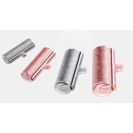 Повербанк Veger PlugOn (W0573) PD QC3.0 2,4A 12W 5000 mAh з вбудованим роз'ємом USB C рожевий