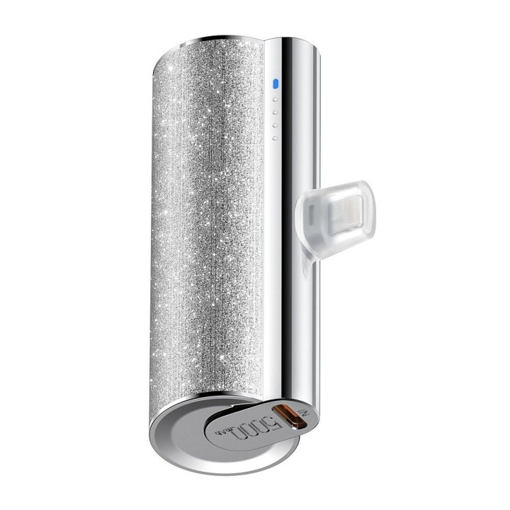 Power bank Veger PlugOn (W0573P) PD QC3.0 2,4A 12W 5000 mAh with built-in connector Lightning silver
