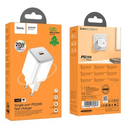 Wall charger for phone Hoco USB C QC PD 20W N40 white
