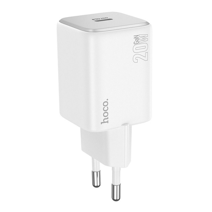 Wall charger for phone Hoco USB C QC PD 20W N40 white