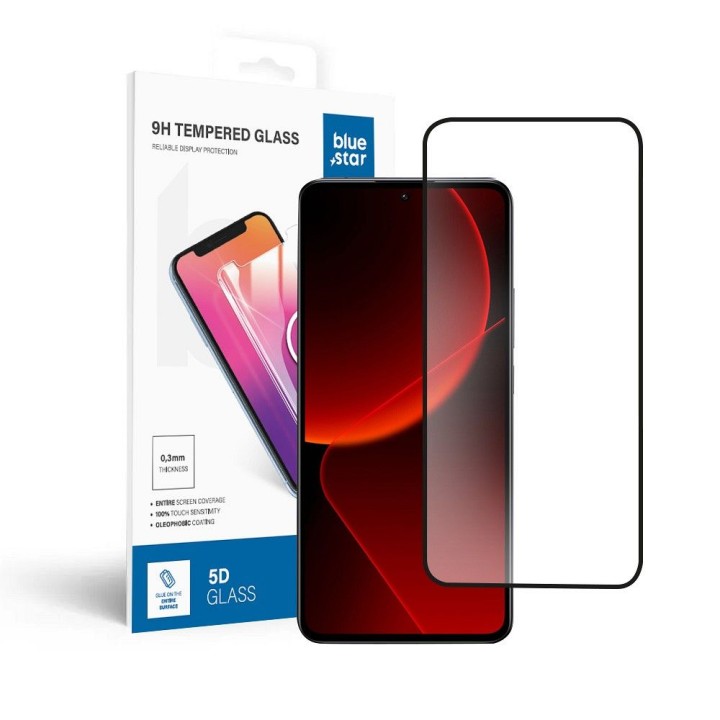 Tempered glass 5D for Xiaomi 13T PRO Blue Star black
