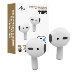 Wireless in-ear headphones Art TWS + docking station with connector Lightning AP-TW-B1 white