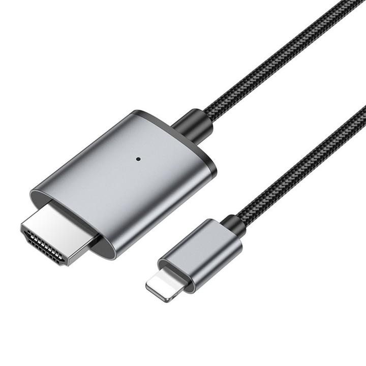 Cable Lightning for HDMI Hoco 1080p 2 m UA27 steel grey
