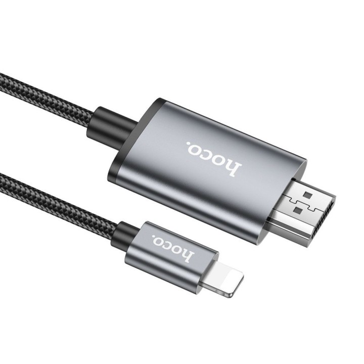 Cable Lightning for HDMI Hoco 1080p 2 m UA27 steel grey