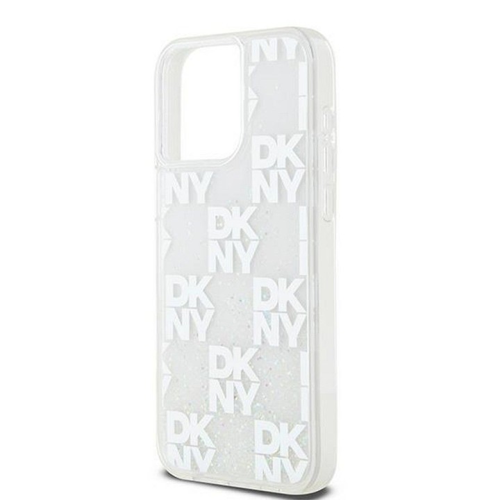 DKNY case for IPHONE 15 Pro Max DKHCP15XLCPEPT (DKNY HC Liquid Glitters W/Checkered Pattern) white