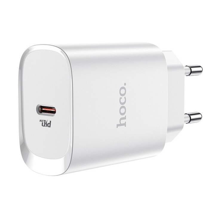Wall charger for phone Hoco USB C PD 20W N14 white