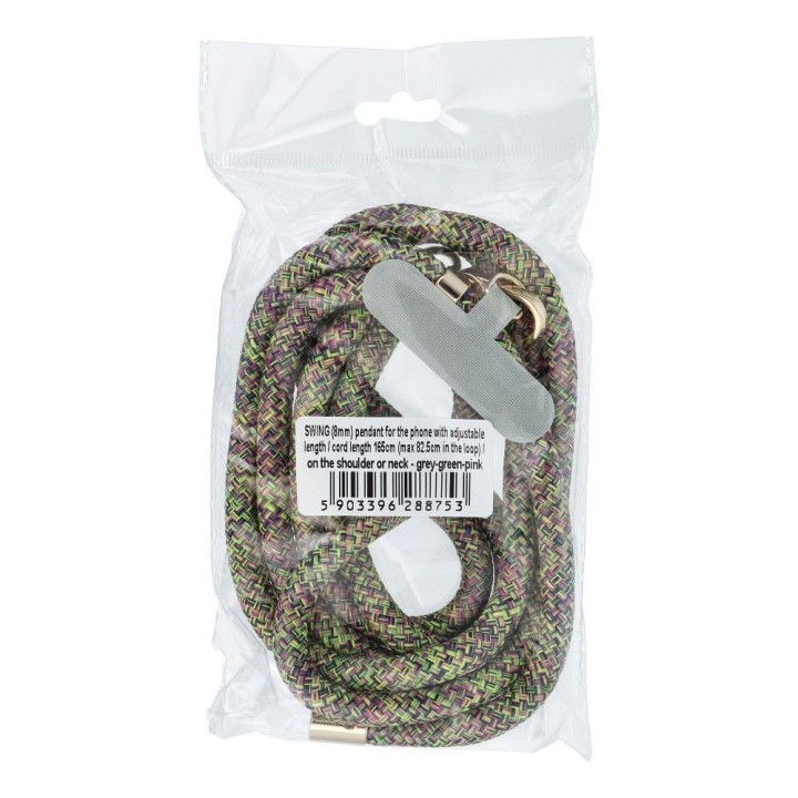 Phone lanyard, phone charm - SWING (8mm) with adjustable length / cord length 165cm (max 82,5cm loop length) / for