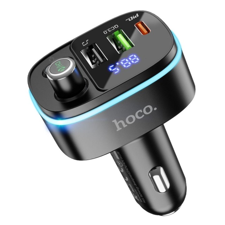 Трансмиттер автомобильный Bluetooth Hoco 2 x USB A + USB C QC3.0 PD 20W E62 черный