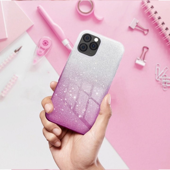 Чехол для iPhone 13 Shining прозрачный розовый
