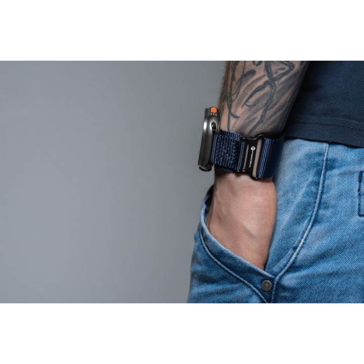 Strap for Apple Watch Forcell F-Design FA05 hook-and-loop, nylon 42 / 44 / 45 / 49 mm blue