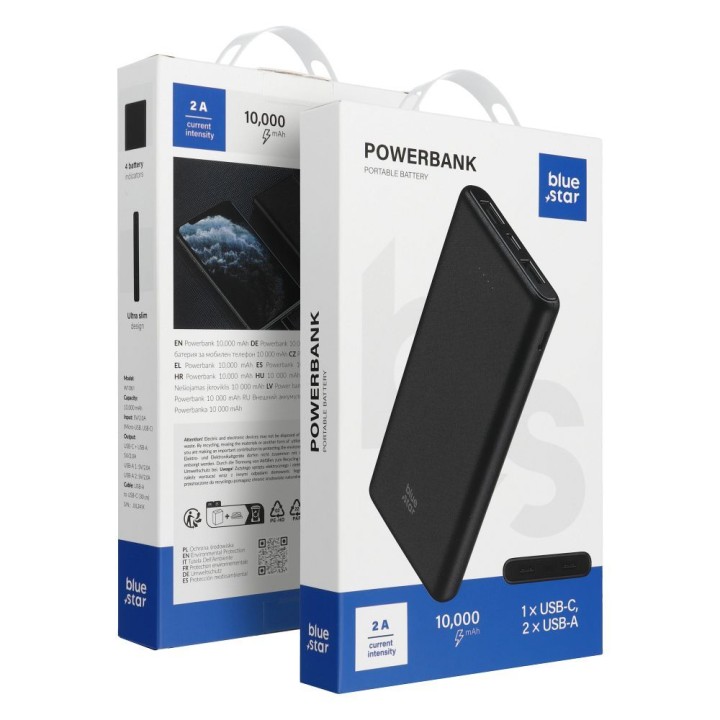 Power bank Blue Star W1061 2A 10000 mAh black