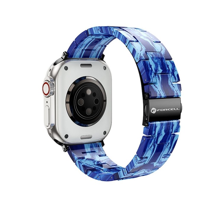 Ремінець для Apple Watch Forcell F-Design FA04 защіпка смоляний мармуровий 38 / 40 / 41 mm синій
