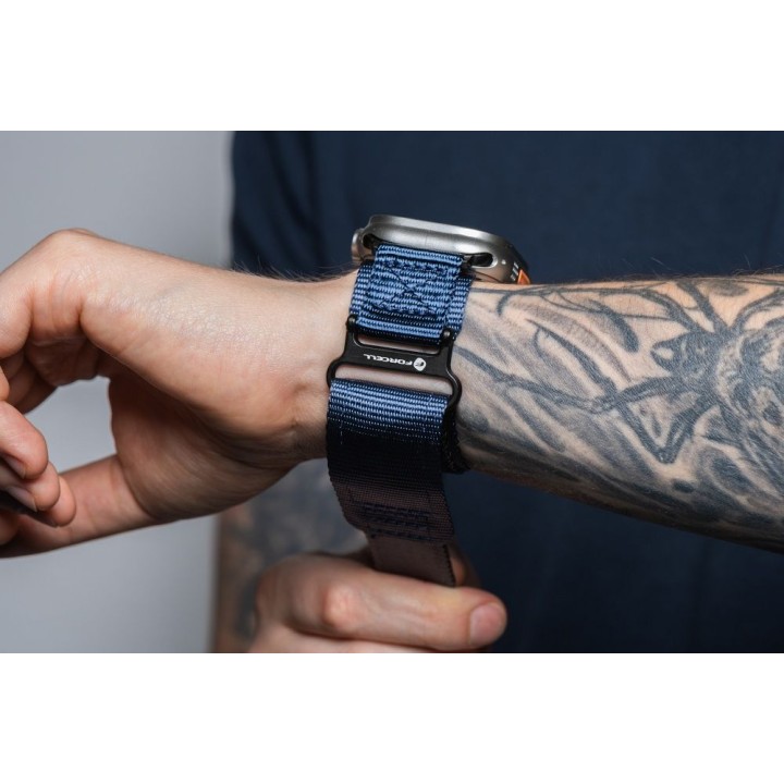 Strap for Apple Watch Forcell F-Design FA05 hook-and-loop, nylon 42 / 44 / 45 / 49 mm blue