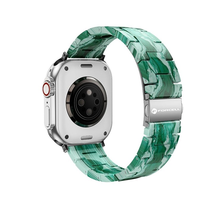 Strap for Apple Watch Forcell F-Design FA04 clasp, marbled resin 38 / 40 / 41 mm green