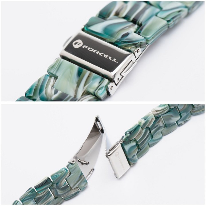 Strap for Apple Watch Forcell F-Design FA04 clasp resin marble 38 / 40 / 41 mm green