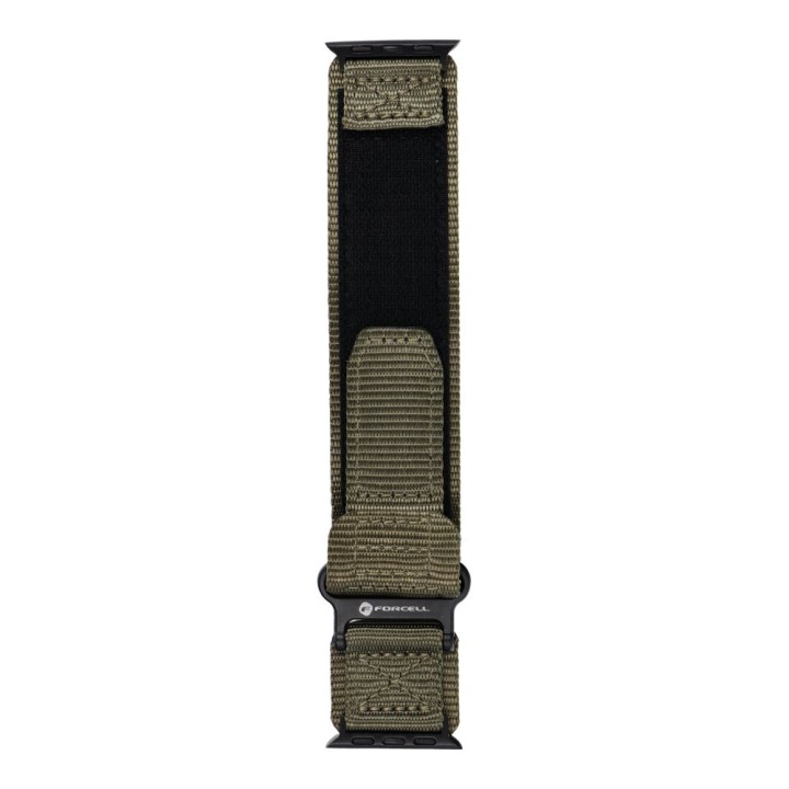 Strap for Apple Watch Forcell F-Design FA05 hook-and-loop, nylon 42 / 44 / 45 / 49 mm green