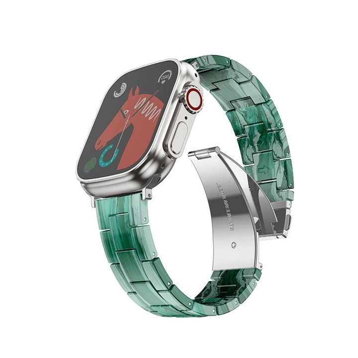 Strap for Apple Watch Forcell F-Design FA04 clasp resin marble 38 / 40 / 41 mm green