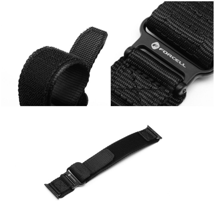 Strap for Apple Watch Forcell F-Design FA05 hook-and-loop, nylon 38 / 40 / 41 mm black