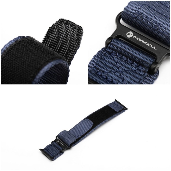 Strap for Apple Watch Forcell F-Design FA05 hook-and-loop, nylon 38 / 40 / 41 mm blue