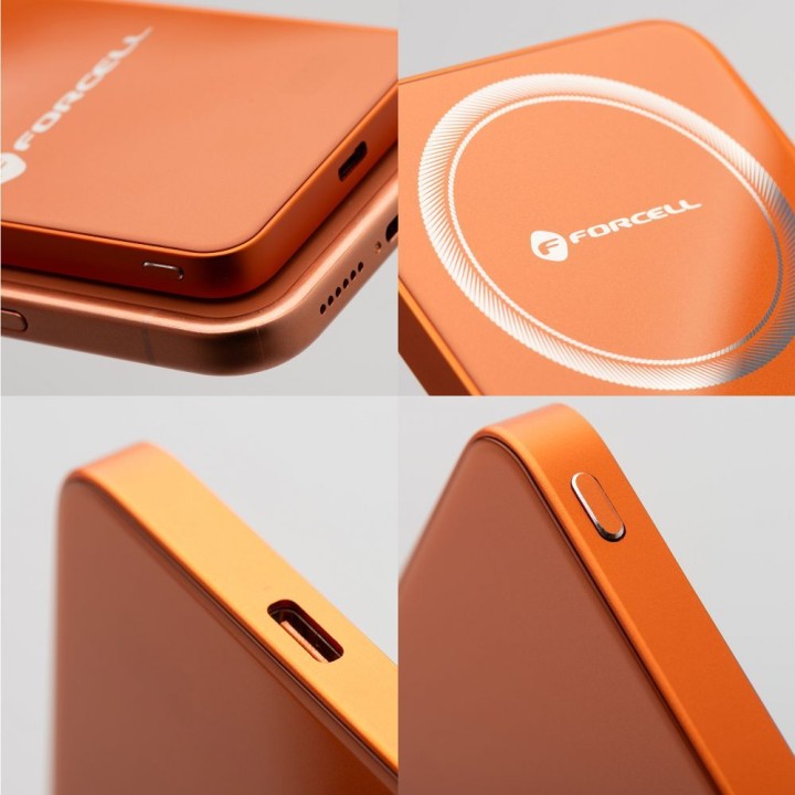Power bank MagSafe compatible Forcell F-Energy SuperSlim F5K8 QC4.0 PD3.0 15W 5000 mAh orange 0INT