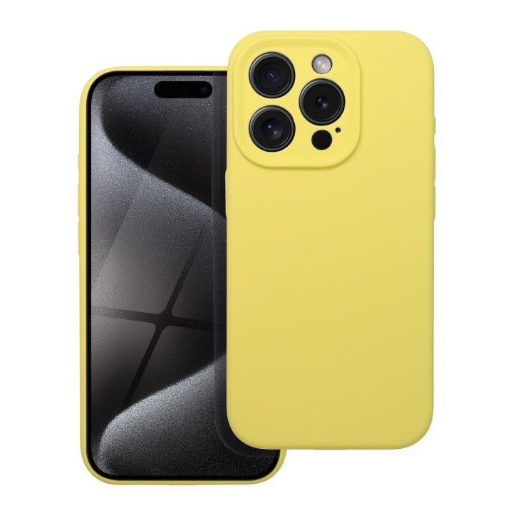 Case for iPhone 15 PRO Silicone 2mm (camera protection) yellow