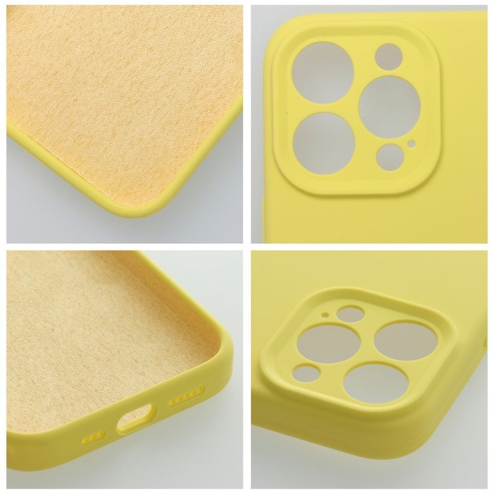 Case for iPhone 15 PRO Silicone 2mm (camera protection) yellow