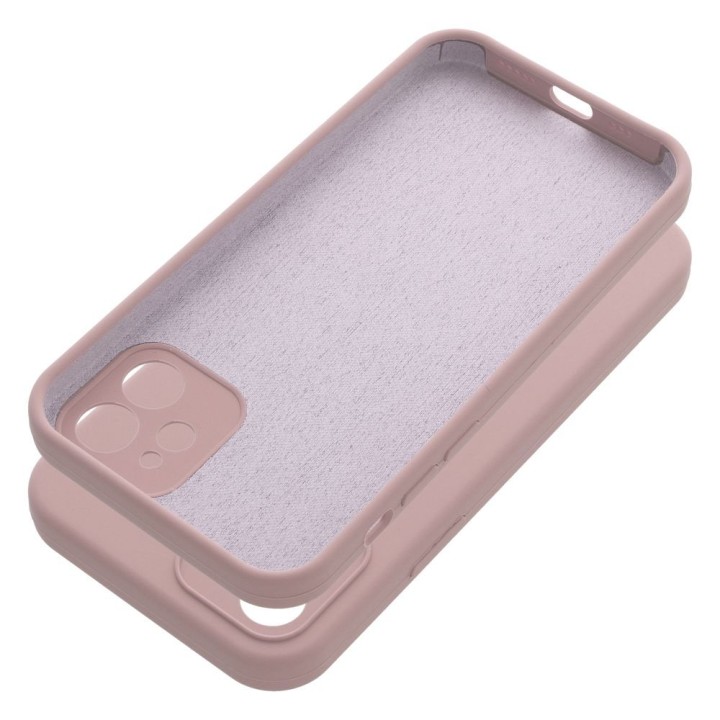 Etui na iPhone 12 Silicone 2mm (camera protection) pudrowy róż