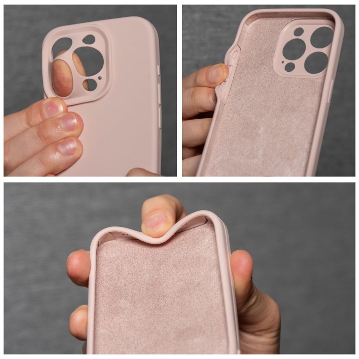 Case for iPhone 12 Silicone 2mm (camera protection) powder pink