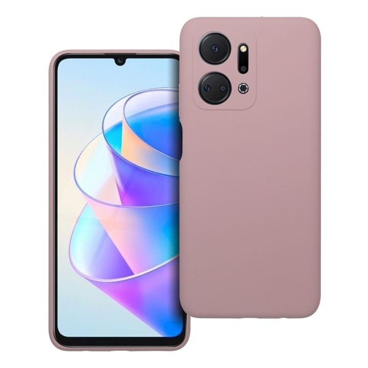Чохол для Honor X7A Silicone 2mm (camera protection) пудрово-рожевий