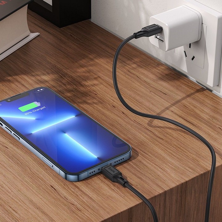 Кабель USB-C – Lightning Hoco PD 20W 1 m X90 чорний