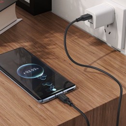 Kabel USB C do USB C Hoco 3A 60W 1 m X90 czarny