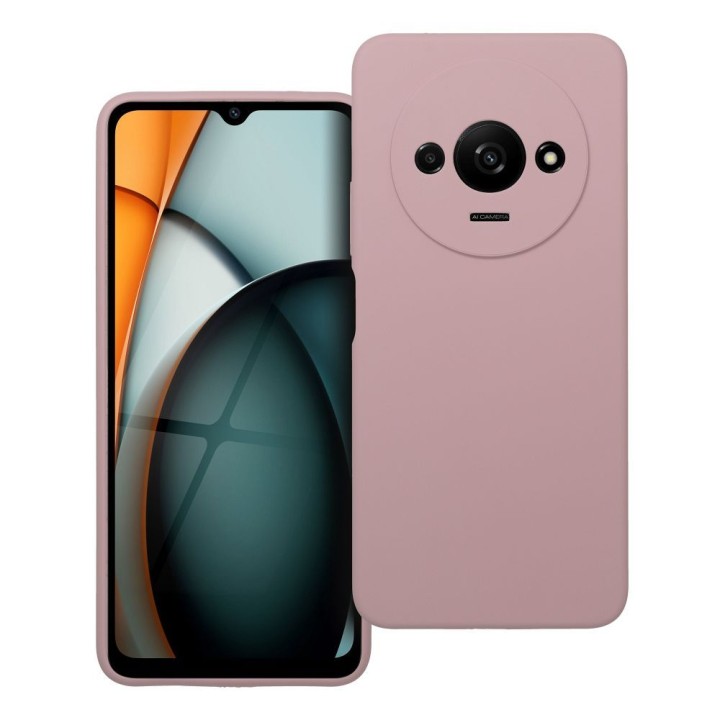 Чехол для Xiaomi Redmi A3 4G Silicone 2mm (camera protection) пудрово-розовый