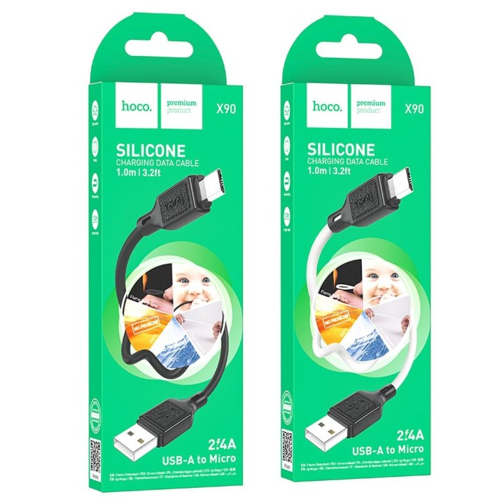 Кабель USB A для Micro USB Hoco 2,4A 1 m X90 белый