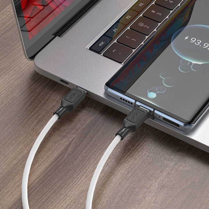 Cable USB C to USB C Hoco 3A 60W 1 m X90 white