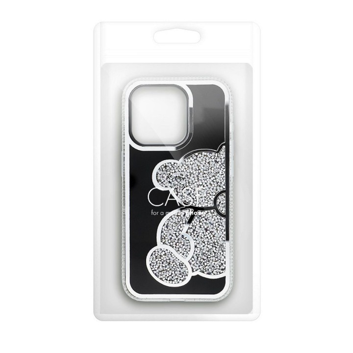 Чохол для iPhone 15 PRO Teddy Bear сріблястий