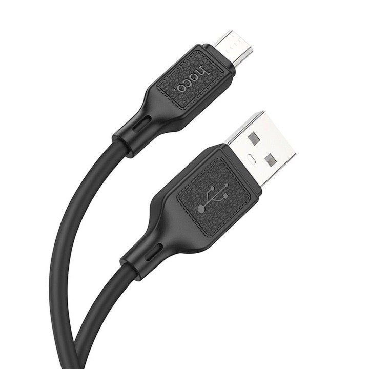 Кабель USB A — Micro USB Hoco 2,4A 1 m X90 чорний