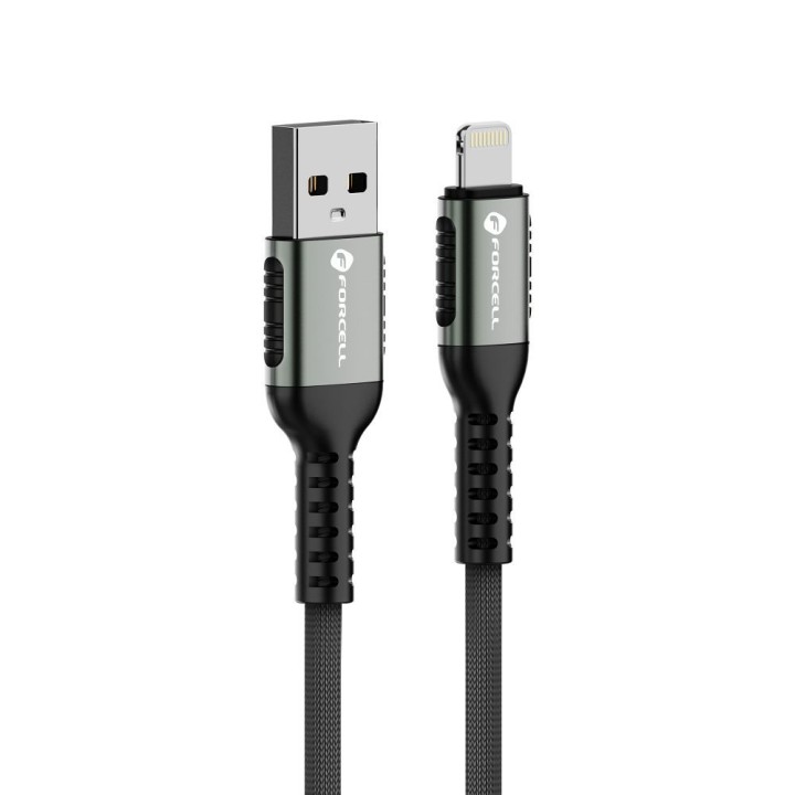 Кабель USB A для Lightning Forcell F-Energy 2,4A 12W Cafule 1,2 m C257 черный