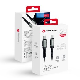 USB-C to USB-C cable Forcell F-Energy QC4.0 PD 5A 240W Cafule 1,2 m C263 black