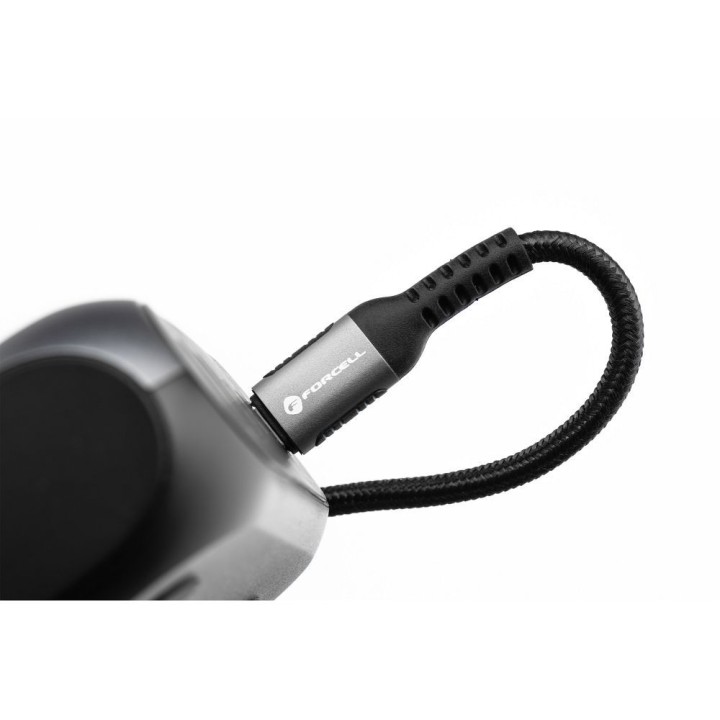Кабель USB-C – Lightning Forcell F-Energy PD 3A 27W Cafule 1,2 m C259 чорний
