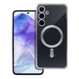 Чохол для Samsung A55 Electro Mag Cover сумісний з MagSafe сріблястий