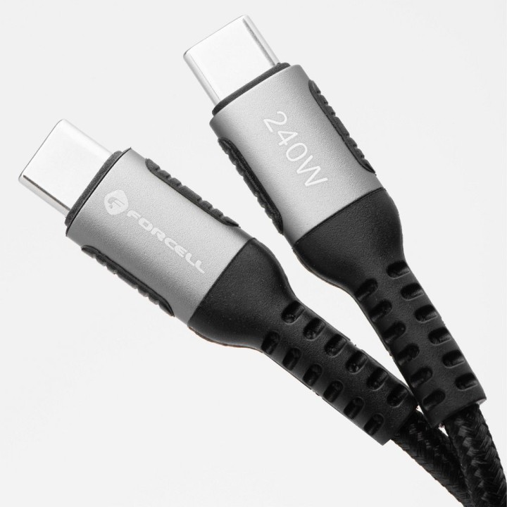 USB-C to USB-C cable Forcell F-Energy QC4.0 PD 5A 240W Cafule 1,2 m C263 black