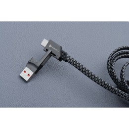 Kabel 4w1 USB C / USB A  do USB C / Lightning Forcell F-Energy QC PD 3A 60W 1 m C241 chrom
