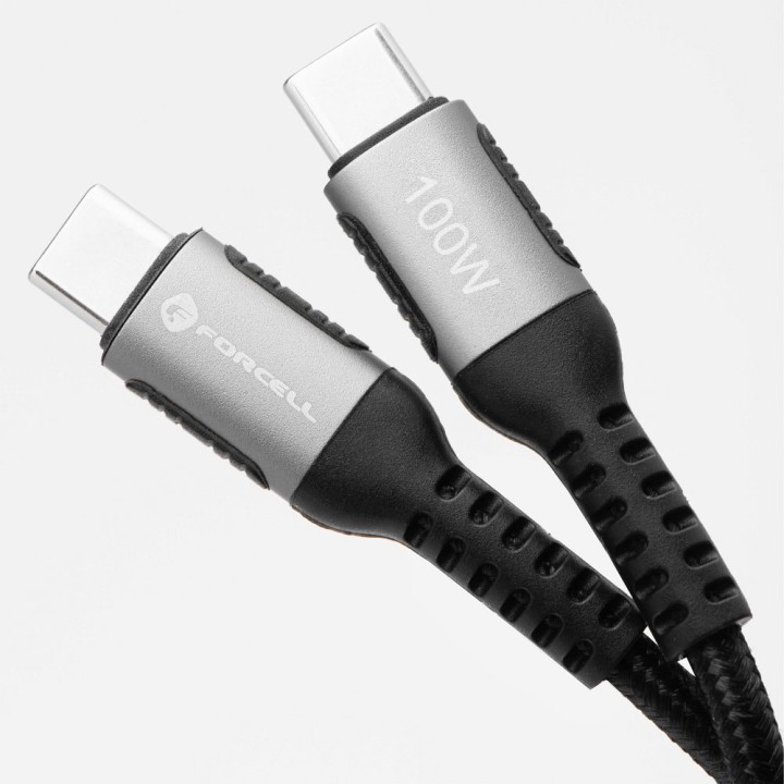 Кабель USB C — USB C Forcell F-Energy QC4.0 PD 5A 100W Cafule 1,2 m C260 черный